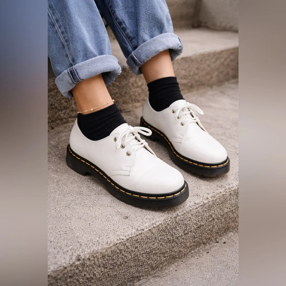 Dr Martens Vegan 1461 Kemble Oxford Shoes White AirWair EU 38 US 7